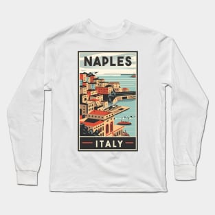 A Vintage Travel Art of Naples - Italy Long Sleeve T-Shirt